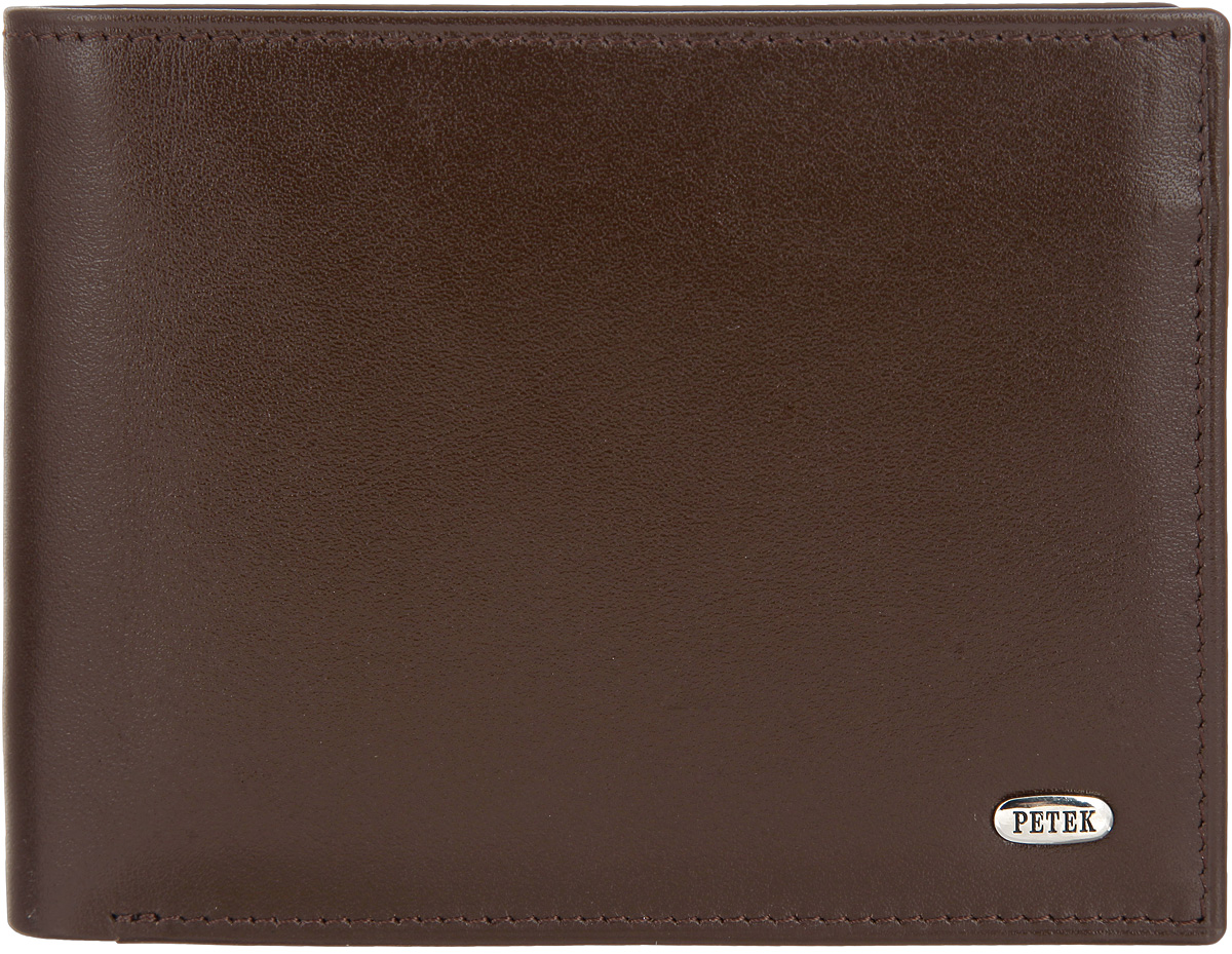 Портмоне мужское Petek 1855, цвет: коричневый. 182.000.222182.000.222 D.Brown Портмоне мужское Petek 1855, цвет: коричневый. 182.000.222182.000.222 D.BrownСтильное мужское портмоне Petek 1855 выполнено из натуральной кожи. Лицевая сторона оформлена металлической пластиной с гравировкой в виде названия бренда. Изделие раскладывается пополам. Портмоне содержит семь кармашков для кредиток или пластиковых карт, три потайных кармана, конверт для монет, закрывающийся клапаном на застежку-кнопку, и два отделения для купюр. Изделие упаковано в фирменную коробку. Такое портмоне станет отличным подарком для человека, ценящего качественные и стильные вещи.