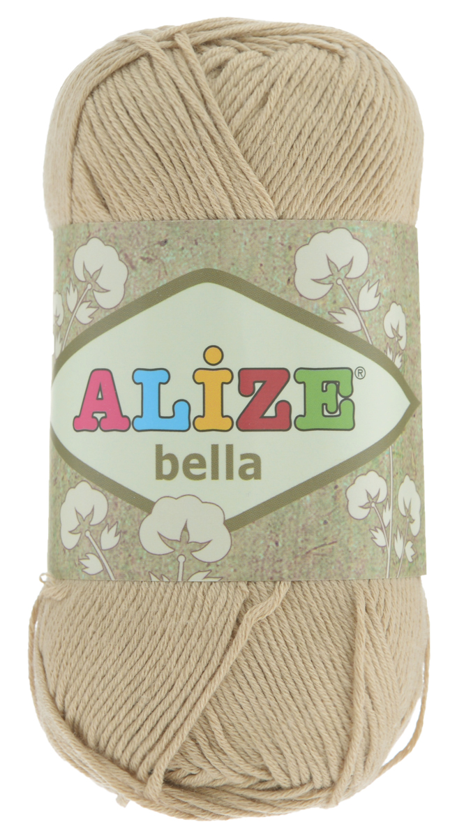 Пряжа для вязания Alize Bella, цвет: бежевый (76), 180 м, 50 г, 5 шт364124_76 Пряжа для вязания Alize Bella, цвет: бежевый (76), 180 м, 50 г, 5 шт364124_76Мягкая хлопковая пряжа Alize Bella просто идеальна для вязания вещей малышам и людям с чувствительной кожей. Нить не вызывает аллергии и очень приятна на ощупь. Изделия из такой нити получаются мягкие и красивые. Рекомендуемый размер спиц 2-4 мм и крючка 1-3 мм.