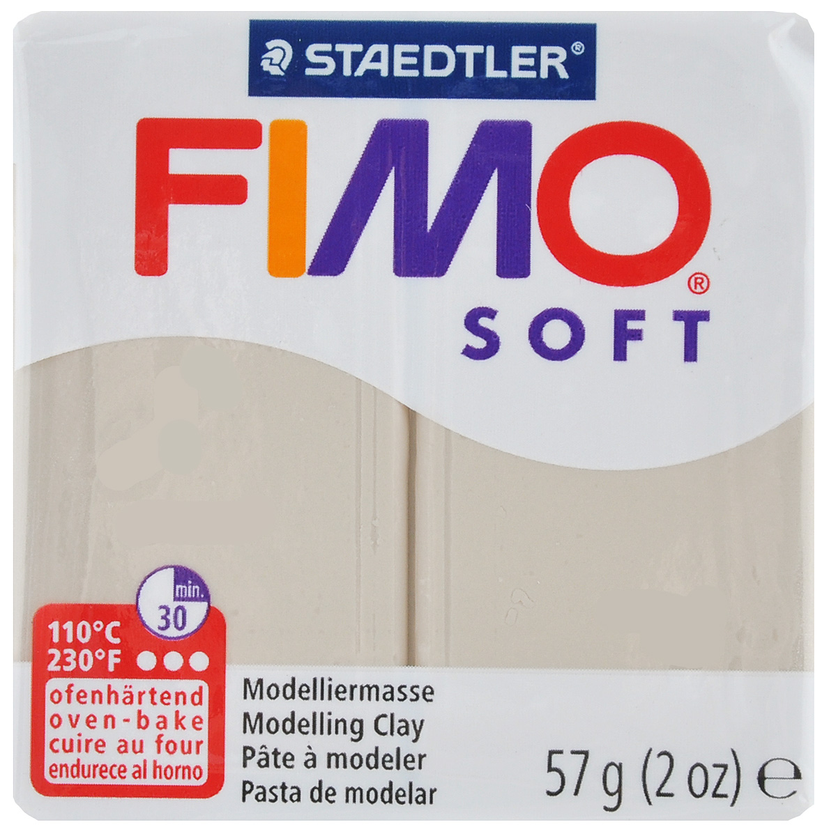 Полимерная глина Fimo Soft, цвет: сахара, 56 г8020-70 Полимерная глина Fimo Soft, цвет: сахара, 56 г8020-70Мягкая глина на полимерной основе (пластика) Fimo Soft идеально подходит для лепки небольших изделий (украшений, скульптурок, кукол) и для моделирования. Глина обладает отличными пластичными свойствами, хорошо размягчается и лепится, легко смешивается между собой, благодаря чему можно создать огромное количество поделок любых цветов и оттенков. Блок поделен на восемь сегментов, что позволяет легче разделять глину на порции. В домашних условиях готовая поделка выпекается в духовом шкафу при температуре 110°С в течение 15-30 минут (в зависимости от величины изделия). Отвердевшие изделия могут быть раскрашены акриловыми красками, покрыты лаком, склеены друг с другом или с другими материалами.