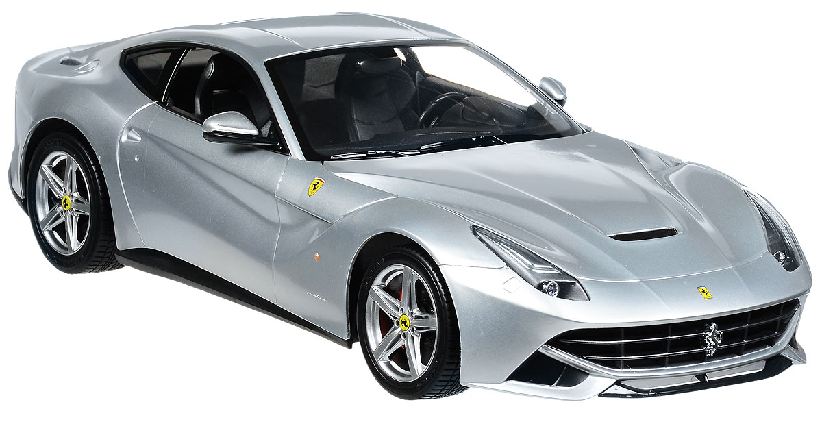 Rastar Радиоуправляемая модель Ferrari F12 Berlinetta цвет серебристый масштаб 1:1449100_серебристый Rastar Радиоуправляемая модель Ferrari F12 Berlinetta цвет серебристый масштаб 1:1449100_серебристыйРадиоуправляемая модель Rastar Ferrari F12 Berlinetta станет отличным подарком любому мальчику! Все дети хотят иметь в наборе своих игрушек ослепительные, невероятные и крутые автомобили на радиоуправлении. Тем более, если это автомобиль известной марки с проработкой всех деталей, удивляющий приятным качеством и видом. Одной из таких моделей является автомобиль на радиоуправлении Rastar Ferrari F12 Berlinetta. Это точная копия настоящего авто в масштабе 1:14. Авто обладает неповторимым провокационным стилем и спортивным характером. Потрясающая маневренность, динамика и покладистость - отличительные качества этой модели. Возможные движения: вперед, назад, вправо, влево, остановка. Имеются световые эффекты. Пульт управления работает на частоте 40 MHz. Для работы игрушки необходимы 5 батареек типа АА (не входят в комплект). Для работы пульта управления необходима 1 батарейка 9V (6F22) (не входит в комплект).