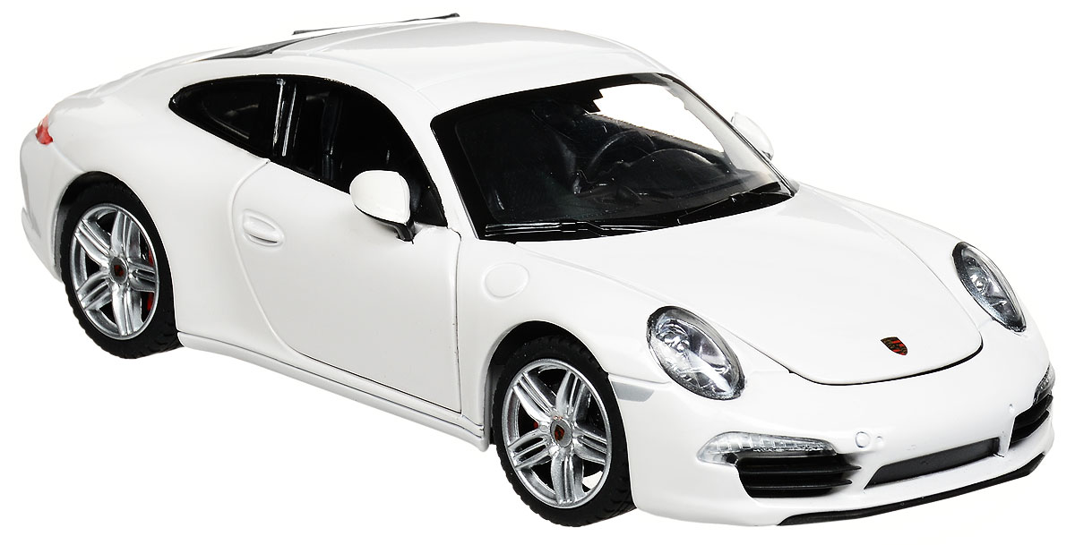 Rastar Коллекционная модель Porsche 911 Carrera S цвет белый56200_белый Rastar Коллекционная модель Porsche 911 Carrera S цвет белый56200_белыйКоллекционная модель Rastar Porsche 911 Carrera S привлечет внимание как ребенка, так и взрослого коллекционера. Машинка является точной уменьшенной копией настоящего автомобиля. Модель выполнена из металла с использованием пластика и оснащена резиновыми колесами, обеспечивающими хорошее сцепление с любой поверхностью пола. Колеса и руль вращаются, капот и дверцы открываются. Коллекционная модель Rastar Porsche 911 Carrera S станет отличным подарком и украшением любой коллекции!