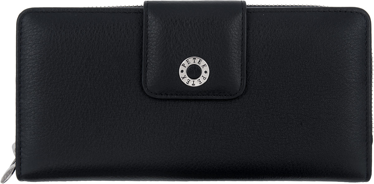 Портмоне женское Petek 1855, цвет: черный. 460.46RU.01460.46RU.01 Black Портмоне женское Petek 1855, цвет: черный. 460.46RU.01460.46RU.01 BlackЖенское портмоне Petek 1855 изготовлено из натуральной кожи. Портмоне разделено на два отсека. В первом отсеке, который закрывается на хлястик с застежкой кнопкой, расположены двенадцать горизонтальных карманов для пластиковых карт, два больших горизонтальных кармана. Во втором отсеке, который закрывается на застежку-молнию, расположены четыре горизонтальных кармана для пластиковых карт, один большой горизонтальный карман, два отделения для купюр и карман для мелочи на застежке-молнии. На обратной стороне прорезной карман на застежке-молнии. Изделие упаковано в фирменную коробку. Стильное портмоне эффектно дополнит ваш образ и станет незаменимым аксессуаром на каждый день.