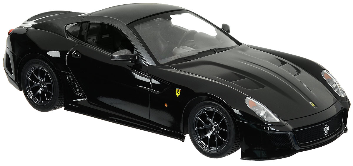 Rastar Радиоуправляемая модель Ferrari 599 GTO цвет черный47100_черный Rastar Радиоуправляемая модель Ferrari 599 GTO цвет черный47100_черныйРадиоуправляемая модель Rastar Ferrari 599 GTO станет отличным подарком любому мальчику! Все дети хотят иметь в наборе своих игрушек ослепительные, невероятные и крутые автомобили на радиоуправлении. Тем более, если это автомобиль известной марки с проработкой всех деталей, удивляющий приятным качеством и видом. Одной из таких моделей является автомобиль на радиоуправлении Rastar Ferrari 599 GTO. Это точная копия настоящего авто в масштабе 1:14. Авто обладает неповторимым провокационным стилем и спортивным характером. Потрясающая маневренность, динамика и покладистость - отличительные качества этой модели. Возможные движения: вперед, назад, вправо, влево, остановка. Имеются световые эффекты. Пульт управления работает на частоте 40 MHz. Для работы игрушки необходимы 5 батареек типа АА (не входят в комплект). Для работы пульта управления необходима 1 батарейка 9V (6F22) (не входит в комплект).