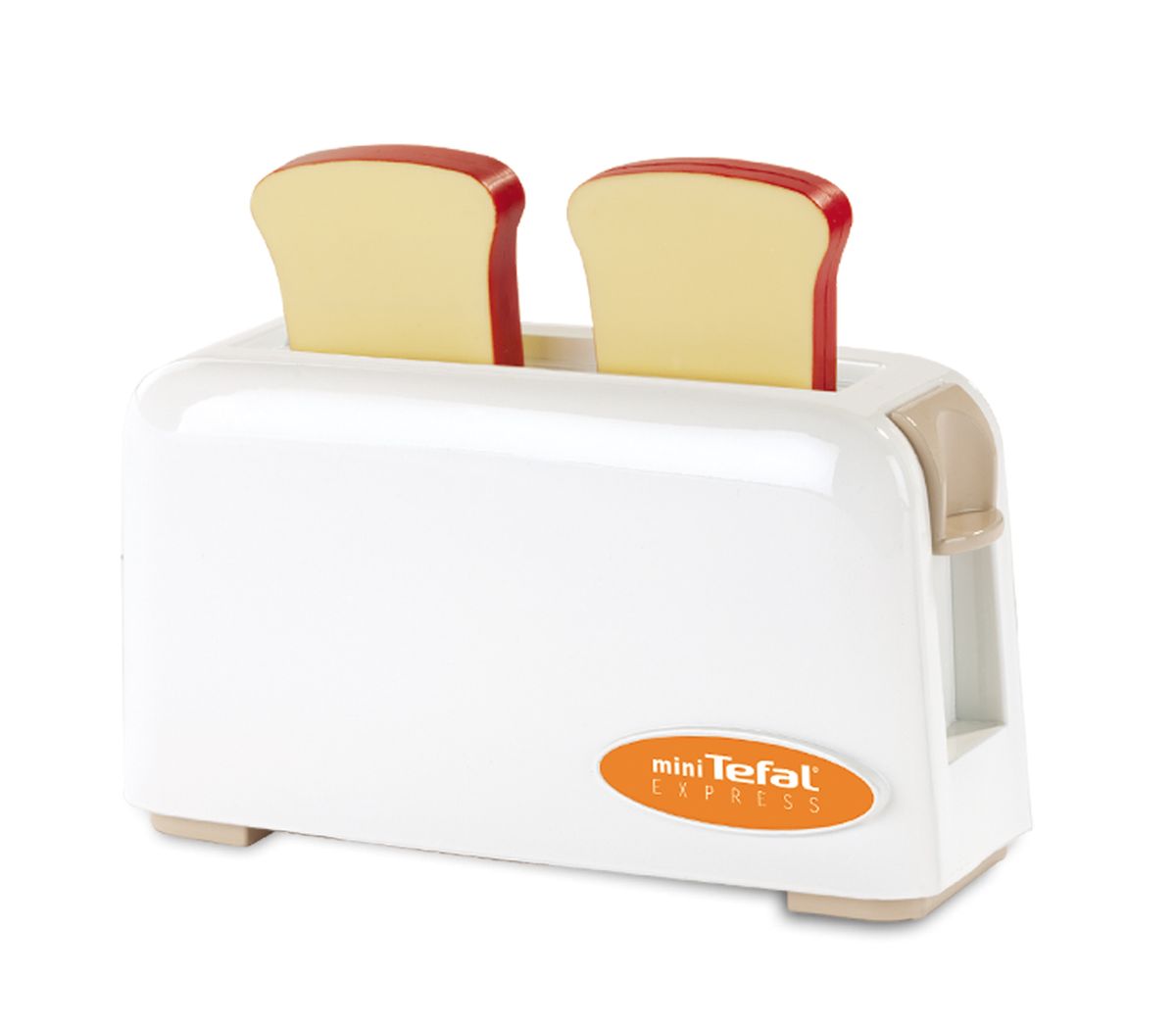 Smoby Игрушка Тостер Tefal24545 Smoby Игрушка Тостер Tefal24545Игрушка Тостер привлечет внимание вашего маленького кулинара и не позволит ему скучать. Набор включает в себя тостер и 2 кусочка хлеба. Игрушечный тостер очень похож на настоящий кухонный прибор! Поместите тосты внутрь прибора, нажмите рычаг сбоку и тосты выпрыгнут наружу с громким звуком. С тостером ваш малыш сможет приготовить для своих игрушек замечательный вкусный завтрак! Игрушечная бытовая техника не только развлекает ребенка, но и знакомит его с правилами использования электроприборов. Порадуйте своего малыша таким замечательным подарком!