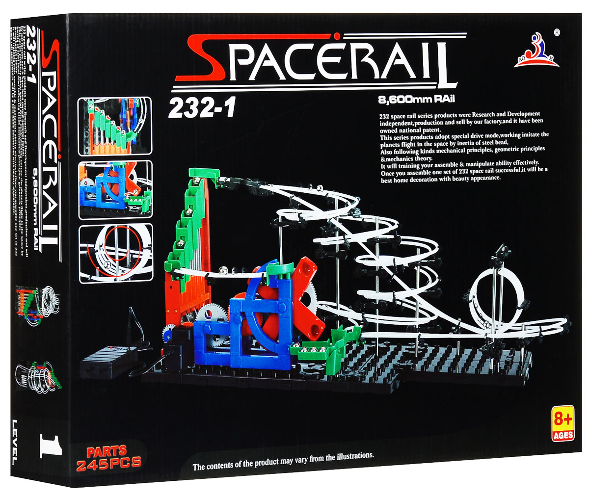Space Rail Конструктор Уровень 1 860 см232-1 Space Rail Конструктор Уровень 1 860 см232-1Конструктор Space Rail - космическая трасса, представляет собой отличную пространственную головоломку, которая увлечет всю семью от мала до велика! Процесс сборки доставит удовольствие и детям, и родителям, а запуск космической трассы приведет всех в восторг. Вы сможете построить захватывающие дороги и сами задать траектории, по которым стремительно будут проноситься металлические шарики. Это интереснейший аттракцион, напоминающий американские горки, за которым можно наблюдать часами. Сборка конструктора поможет ребенку развить пространственное мышление и фантазию. Собранная модель станет изюминкой вашего дома и привлечет внимание окружающих. Вы и ваш ребенок сможете гордиться тем, что самостоятельно собрали такой аттракцион. Длина трассы: 860 см. Для работы игрушки необходимы 3 батарейки типа АА (не входят в комплект).