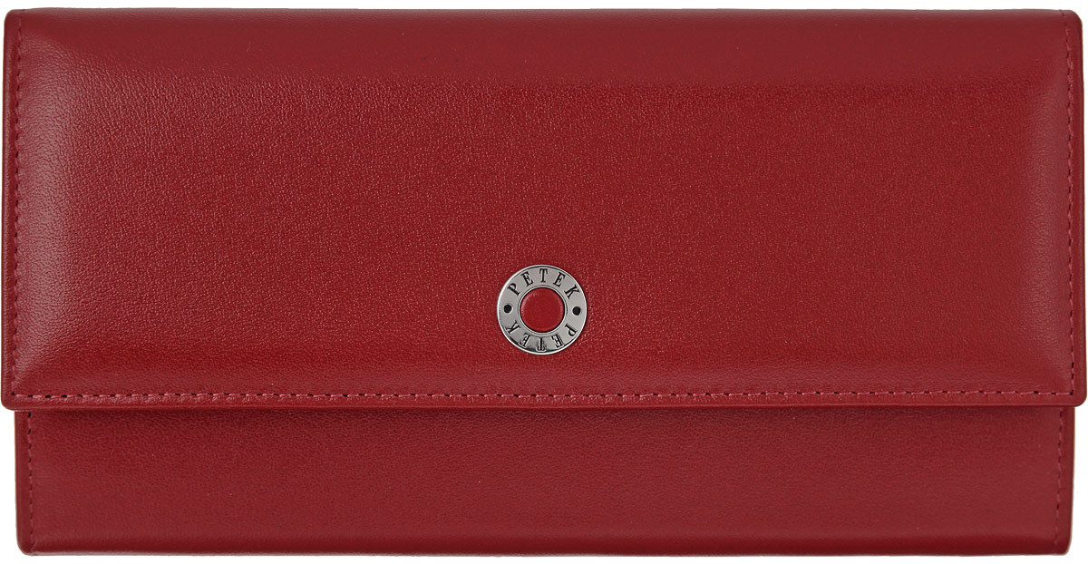 Портмоне женское Petek 1855, цвет: красный. 400.4000.10400.4000.10 Red Портмоне женское Petek 1855, цвет: красный. 400.4000.10400.4000.10 RedЖенское портмоне Petek 1855 изготовлено из натуральной кожи с зернистой поверхностью. Закрывается изделие клапаном на застежку-кнопку. Лицевая сторона оформлена металлической пластиной с гравировкой в виде названия бренда. Внутри содержится два отделения для купюр, два кармана для мелочи, один закрывается на застежку-молнию, второй на застежку-фермуар, шесть вертикальных кармашков для пластиковых карт, один из которых с окошком из прозрачного сетчатого материала, шесть горизонтальных кармашков для пластиков карт и два больших горизонтальных кармана. Изделие упаковано в фирменную коробку. Стильное портмоне эффектно дополнит ваш образ и станет незаменимым аксессуаром на каждый день.