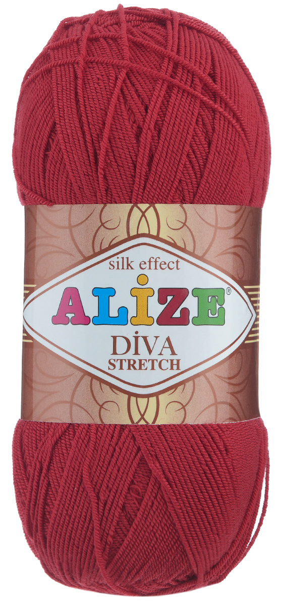 Пряжа для вязания Alize Diva Stretch, цвет: алый (106), 400 м, 100 г, 5 шт367021_106 Пряжа для вязания Alize Diva Stretch, цвет: алый (106), 400 м, 100 г, 5 шт367021_106Легкая пряжа Alize Diva Stretch изготовлена из микрофибры с добавлением ПБТ эластика. Пряжа не выгорает на солнце и не линяет. Готовые изделия из этой пряжи быстро сохнут, после намокания практически не деформируются. Эластичная пряжа Diva Stretch обладает поистине уникальными характеристиками. Она мягкая, тонкая и в то же время прочная, она легко ложится в приятное на ощупь, упругое, тянущееся, но сохраняющее свою форму полотно и отлично смотрится в узорах. Изделия, связанные из этой пряжи, прекрасно держат форму и не растягиваются. Пряжа стрейч. Готовое изделие из пряжи Alize Diva Stretch после первой стирки слегка садится. Поэтому, перед тем, как начать работать с этой нитью, рекомендуется связать образец, постирать и высушить его, выяснить степень усадки и только потом, с учетом этих данных, делать расчет петель. Рекомендованные спицы: 2-3,5 мм. Рекомендованный крючок: 1-3 мм. Состав: 92% микрофибра (акрил), 8% ПБТ...