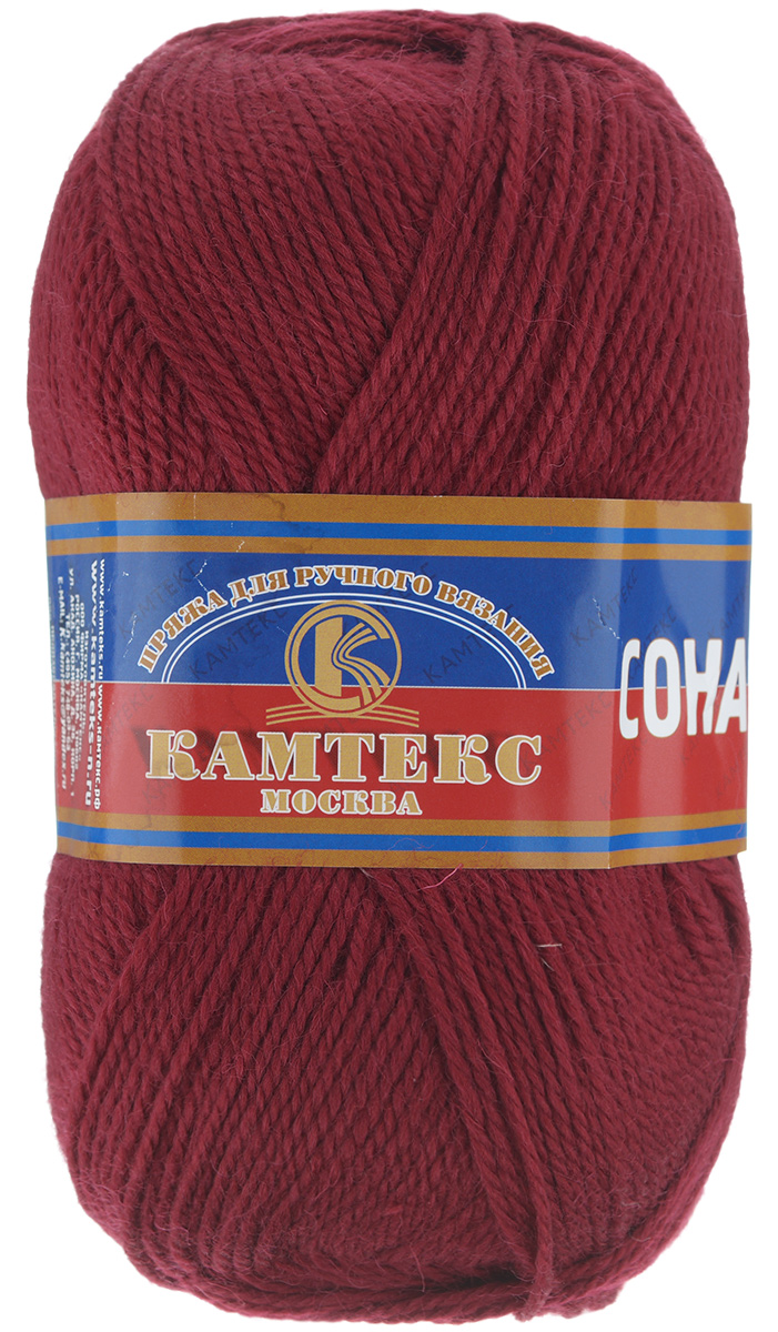 Пряжа для вязания Камтекс Соната, цвет: вишневый (091), 250 м, 100 г, 10 шт136030_091 Пряжа для вязания Камтекс Соната, цвет: вишневый (091), 250 м, 100 г, 10 шт136030_091Пряжа для вязания Камтекс Соната изготовлена из 50% шерсти, 50% акрила. Она вяжется легко и свободно, имеет богатую цветовую гамму от теплых пастельных тонов до ярких и смелых оттенков. Ворсистая ниточка ровно складывается в полотно, которое имеет минимальный процент усадки. Из пряжи Соната прекрасно вяжутся теплые туники, жилеты, свитера, платья и многие другие изделия. Рекомендуемые для вязания спицы и крючки 3-5 мм. Состав: 50% шерсть, 50% акрил. Толщина нити: 2 мм.