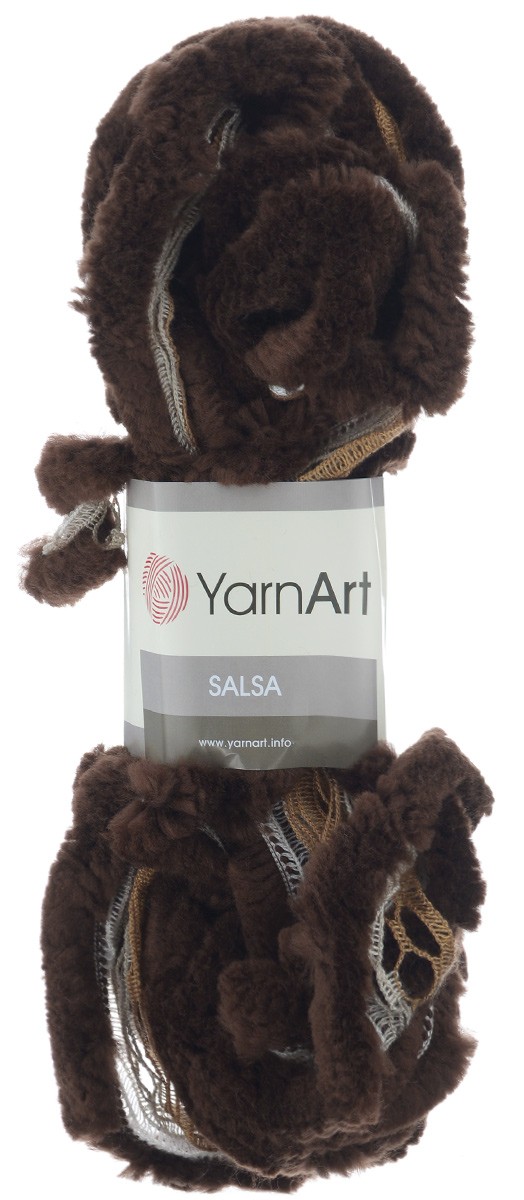 Пряжа для вязания YarnArt Salsa, цвет: коричневый (252), 7 м, 125 г, 4 шт694748_252 Пряжа для вязания YarnArt Salsa, цвет: коричневый (252), 7 м, 125 г, 4 шт694748_252Пряжа для вязания YarnArt Salsa - фантазийная ленточная пряжа, в состав которой входит акрил. Пряжа представляет собой широкую ленту с меховым краем с одной стороны. Прекрасно подойдет для вязания шарфов, аксессуаров, а также для отделки изделий. С такой пряжей вы можете быстро и не дорого сделать подарок своими руками для родных и близких людей. Рекомендованы спицы 8 мм. Состав: 100% акрил.