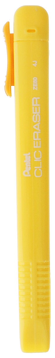 Pentel Ластик-карандаш Clic Eraser цвет желтыйPZE80G Pentel Ластик-карандаш Clic Eraser цвет желтыйPZE80GЛастик Pentel Clic Eraser в оригинальном исполнении станет незаменимым аксессуаром на рабочем столе не только школьника или студента, но и офисного работника. Безусловно, не каждый карандашный набросок получается с первого раза. Именно поэтому ластик просто необходим, чтобы вносить корректировки в свою работу. Мягкий белый ластик выполнен в стиле карандаша в ярком пластиковом корпусе.