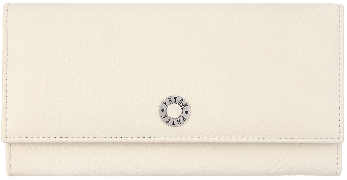 Портмоне женское Petek 1855, цвет: слоновая кость. 379.46D.84379.46D.84 Cloud Cream Портмоне женское Petek 1855, цвет: слоновая кость. 379.46D.84379.46D.84 Cloud CreamСтильное женское портмоне Petek 1855 выполнено из натуральной кожи с зернистой фактурой и оформлено металлической фурнитурой с символикой бренда. Внутренняя часть изделия выполнена из текстиля и натуральной кожи. Изделие закрывается клапаном на кнопку. Внутри размещено отделение для купюр и два открытых кармашка для мелких бумаг. С внутренней стороны клапана имеются пять кармашков для кредитных карт и визиток, один из которых сетчатый, боковой скрытый карман. Снаружи в тыльной стороне изделия расположен врезной карман на молнии и открытый кармашек для чеков и мелких бумаг. Изделие поставляется в фирменной упаковке. Стильное портмоне Petek 1855 станет отличным подарком для человека, ценящего качественные и практичные вещи.