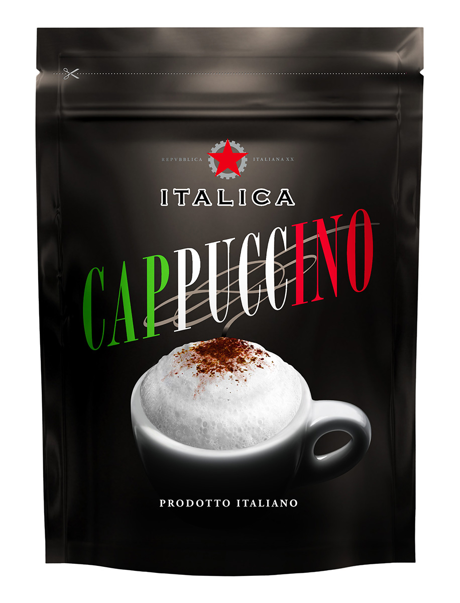 Italica Cappuccino кофейный напиток, 100 г4670016470591 Italica Cappuccino кофейный напиток, 100 г4670016470591Italica Cappuccino — это превосходное сочетание французских сливок и зерен бразильской арабики, которое позволяет быстро приготовить итальянский капучино - нежный, ароматный, с красивой пенкой.