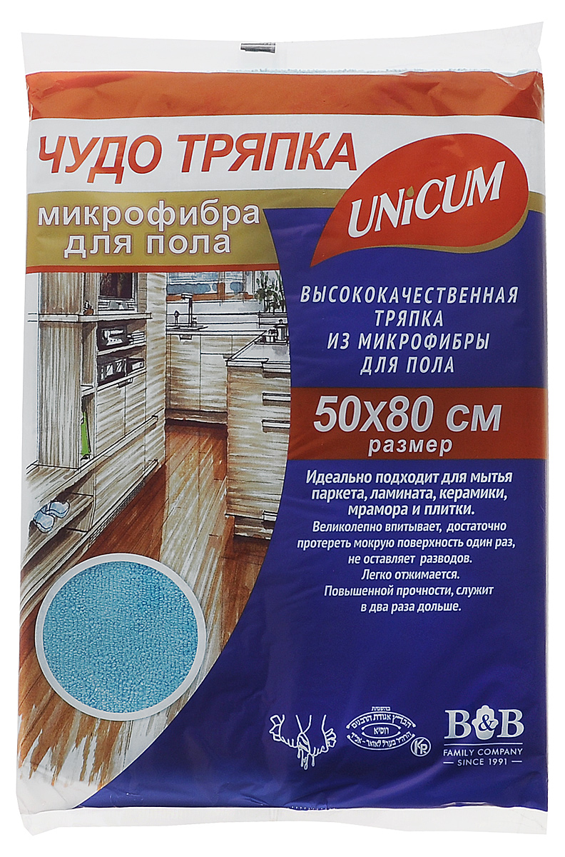 Тряпка для пола "Unicum", из микрофибры, цвет: голубой, 50 х 80 см Тряпка для пола "Unicum", из микрофибры, цвет: голубой, 50 х 80 см