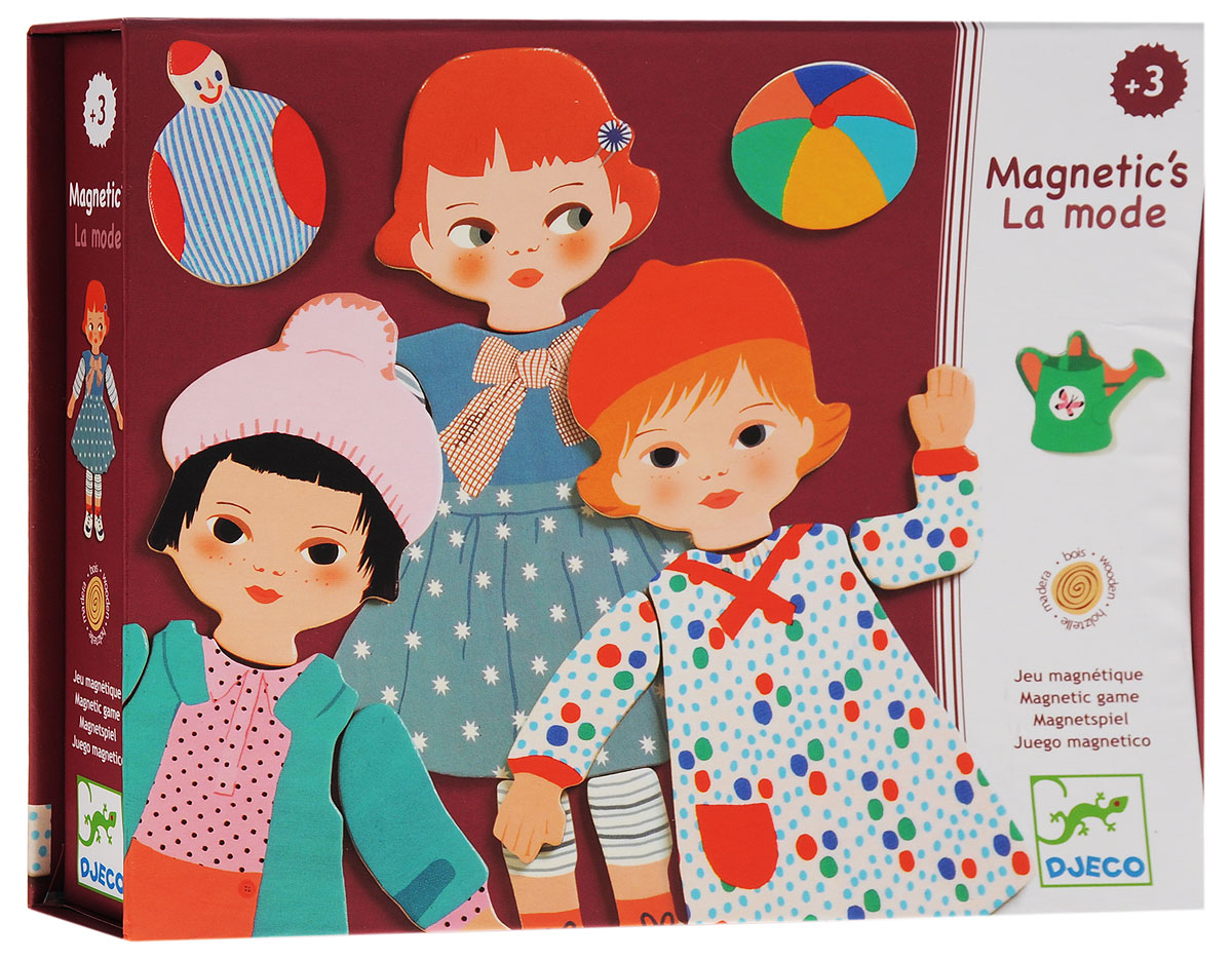 Djeco Игровой набор Мода03121 Djeco Игровой набор Мода03121Набор для творчества Мода с четырьмя милыми девочками понравится каждой малышке. Девочек можно одевать в коктейльные платья и пальто, примерять им новые ботиночки или подбирать сумочки. Набор в красочной упаковке станет отличным подарком для каждого ребенка. На спине каждой детали - магниты, которые позволяют крепить девочек на холодильник, магнитную доску или просто собирать набор на столе. Ваша малышка сможет часами играть с этим замечательным набором, выдумывая различные интересные истории. Такие игры развивают мелкую моторику, социальные навыки и воображение. Порадуйте свою малышку таким замечательным подарком!