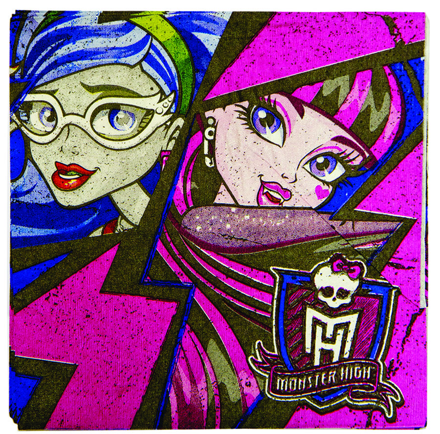 Amscan Салфетка Monster High 16 шт1502-1327 Amscan Салфетка Monster High 16 шт1502-1327Праздничный стол - это не только множество вкусных лакомств, но и красивая сервировка. И тут никак не обойтись без ярких салфеток, которые стильно украсят стол и принесут практическую пользу. Какой же дизайн выбрать? Для детского праздника идеально подойдет изображение любимых героев. Бумажные салфетки Amscan выполнены в стиле Школы Монстров. Отличное дополнение монстровечеринки.