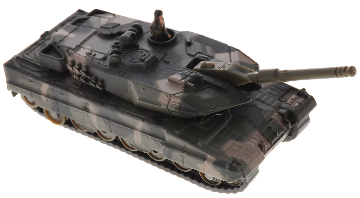 Siku Танк Leopard II A61867 Siku Танк Leopard II A61867Коллекционная модель Siku Танк выполнена в виде точной копии танка в масштабе 1/87. Такая модель понравится не только ребенку, но и взрослому коллекционеру и приятно удивит вас высочайшим качеством исполнения. Корпус и башня выполнены из металла, башня танка вращается, дуло орудия опускается и поднимается, гусеницы выполнены из резины и подвижны. В комплект входит фигурка солдата. Коллекционная модель отличается великолепным качеством исполнения и детальной проработкой, она станет не только интересной игрушкой для ребенка, интересующегося агротехникой, но и займет достойное место в коллекции.