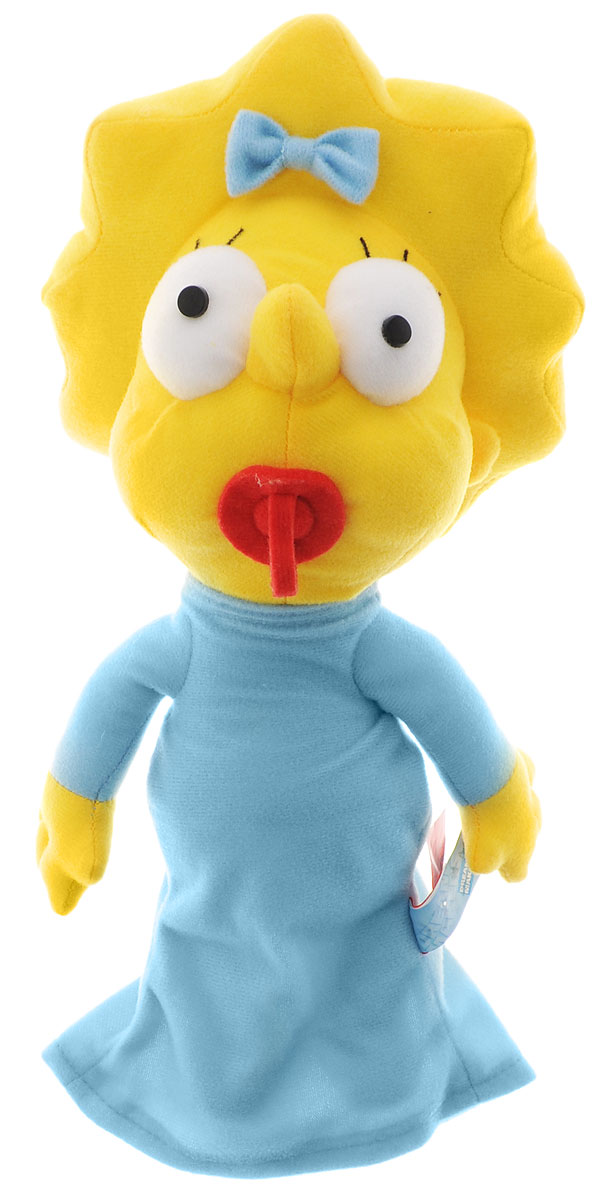 Simpsons Мягкая игрушка Мэгги Симпсон цвет желтый голубой 27 смSMG0 Simpsons Мягкая игрушка Мэгги Симпсон цвет желтый голубой 27 смSMG0Мягкая игрушка Simpsons Мэгги подарит вашему ребенку много радости и веселья. Изготовлена игрушка из прочных и безопасных для ребенка материалов. Удивительно приятная на ощупь игрушка выполнена в виде Мэгги Симпсон, персонажа культового мультфильма Симпсоны. Мэгги младшая дочь Гомера Симпсона и Мардж Симпсон. Одета в голубой мешочек, мешающий ходить, поэтому часто падает. Ее неизменная спутница - красная соска, которой она беспрерывно чмокает. Зимой Мэгги одевают в красный комбинезон с капюшоном, в котором она выглядит как геометрически правильная пятиконечная звездочка. Чудесная мягкая игрушка непременно поднимет настроение своему поклоннику и станет замечательным подарком к любому празднику.