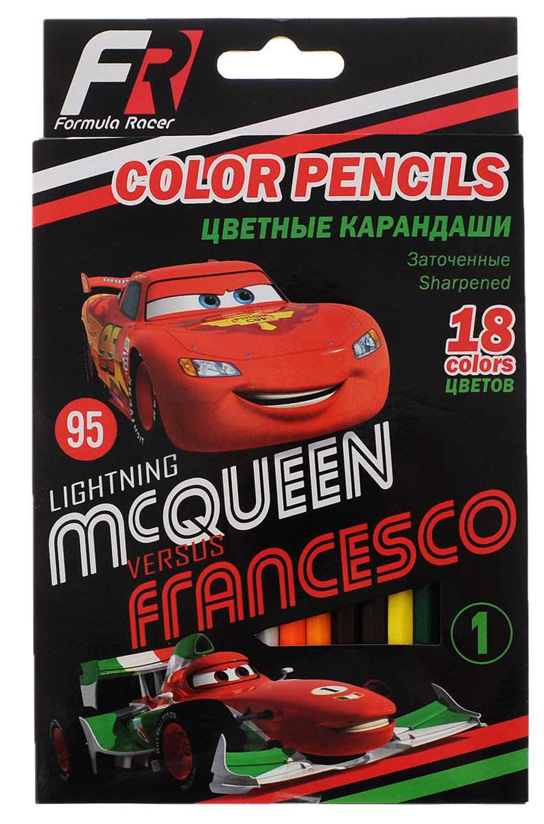 Disney/Pixar Набор цветных карандашей Formula Racers 18 цветовCRBB-US1-1P-18 Disney/Pixar Набор цветных карандашей Formula Racers 18 цветовCRBB-US1-1P-18Цветные карандаши Formula Racers откроют юным художникам новые горизонты для творчества, а также помогут отлично развить мелкую моторику рук, цветовое восприятие, фантазию и воображение. Традиционный шестигранный корпус изготовлен из натуральной высококачественной древесины с многослойной покраской. Карандаши удобно держать в руках, а мягкий грифель не требует сильного нажима. Комплект включает 18 заточенных карандашей ярких насыщенных цветов.