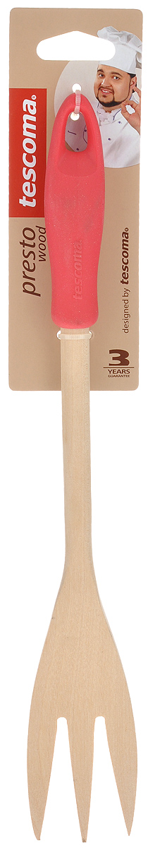 Вилка для мяса Tescoma Presto Wood, цвет: красный, длина 30 см637248_красный Вилка для мяса Tescoma Presto Wood, цвет: красный, длина 30 см637248_красныйВилка для мяса Tescoma Presto Wood изготовлена из экологически чистого материала - качественной березовой древесины, обладающей уникальной текстурой. Элегантная ручка имеет противоскользящую обработку, что дает возможность удобно и комфортно пользоваться вилкой. Такая кухонная принадлежность подходит для всех видов посуды, а также замечательна для посуды с антипригарным покрытием. Вилка для мяса Tescoma Presto Wood станет вашим незаменимым помощником на кухне, а также это практичный и необходимый подарок любой хозяйке! Размер рабочей поверхности: 4,5 см х 9 см. Общая длина вилки: 30 см.