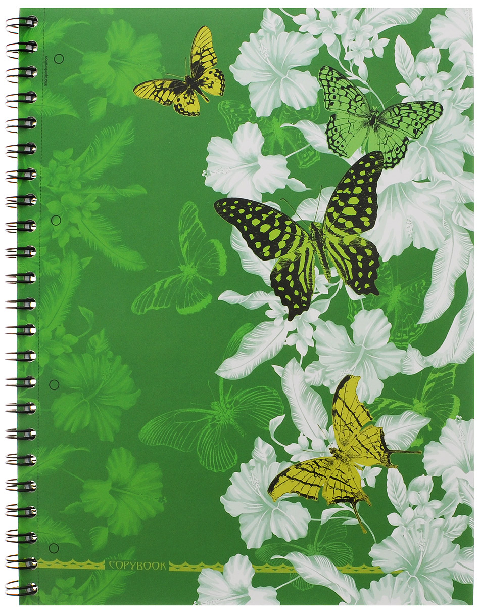Полиграфика Тетрадь в клетку Butterfly Waltz 120 листов формат А4 цвет зеленый120243654-37655_зеленый Полиграфика Тетрадь в клетку Butterfly Waltz 120 листов формат А4 цвет зеленый120243654-37655_зеленыйТетрадь в клетку Полиграфика Butterfly Waltz представлена в формате А4 в твердом переплете с изображением бабочек. Листы разлинованы в голубую клетку с полями. Каждый лист имеет микроперфорацию по отрывному краю и четыре отверстия для колец. Вне зависимости от профессии и рода деятельности у человека часто возникает потребность сделать какие-либо заметки. Именно поэтому всегда удобно иметь эту тетрадь под рукой, особенно если вы творческая личность и постоянно генерируете новые идеи. Тетрадь содержит удобный календарь на 2015-2018 годы.
