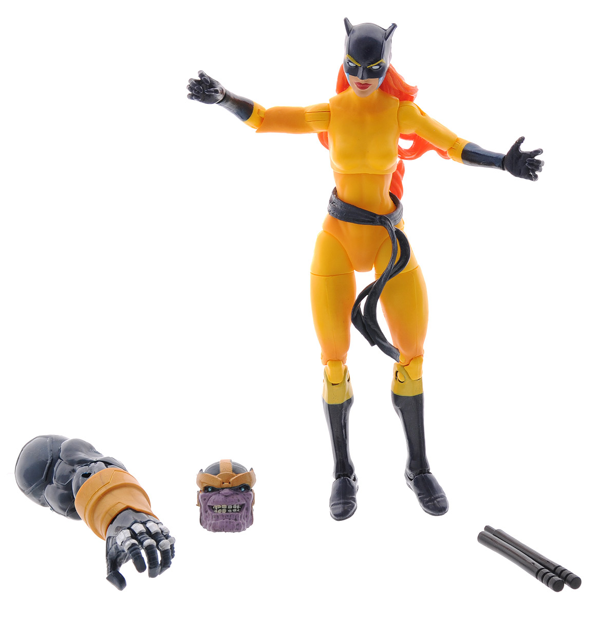Marvel Фигурка HellcatB6355EU4_B2064 Marvel Фигурка HellcatB6355EU4_B2064Фигурка Marvel Hellcat порадует любого поклонника знаменитой вселенной Marvel. Фигурка изготовлена из высококачественного прочного пластика и выполнена в виде супергероя Hellcat. Голова, руки и ноги игрушки подвижны. В комплекте боевое оружие Hellcat. Фигурка Marvel Hellcat понравится как детям, так и взрослым коллекционерам, она станет отличным сувениром или займет достойное место в коллекции любого поклонника комиксов Marvel. Высота фигурки: 15 см. Внимание: в каждой коробке с фигуркой героя Marvel вложены части фигурки еще одного персонажа комиксов Marvel. Собрав всех супергероев в данной серии, вы одновременно соберете еще и фигурку Thanos!