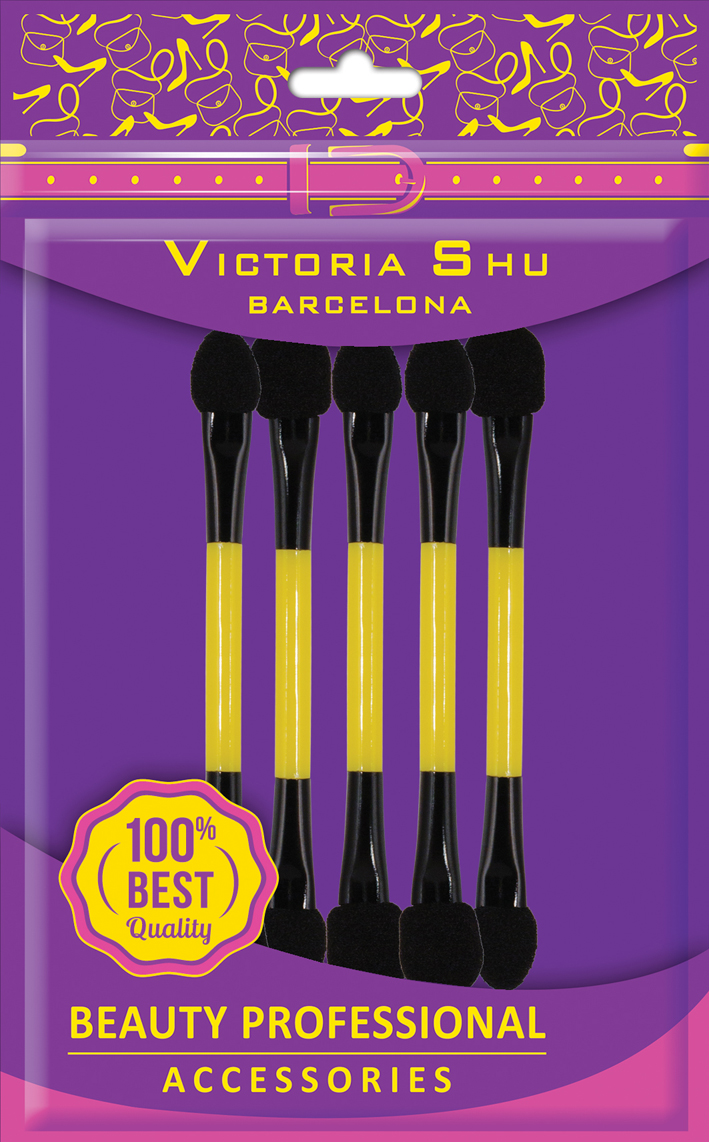 Victoria Shu Набор аппликаторов для нанесения теней (5шт) B204, 11 г1054V15644 Victoria Shu Набор аппликаторов для нанесения теней (5шт) B204, 11 г1054V15644Двойной аппликатор для теней из высококачественного микропористого материала для идеального результата при макияже век - широкая сторона аппликатора для нанесения и растушевки теней, а узкая сторона для выразительного контура! С помощью такого аппликатора можно наносить тени сухим и влажным способом. Двусторонние аппликаторы легко моются водой.