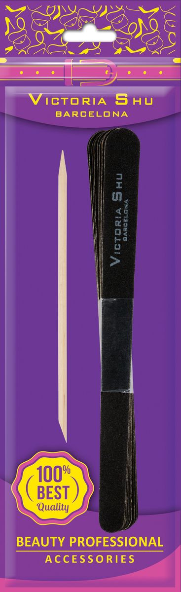 Victoria Shu Пилочка для ногтей 10шт и палочка для кутикулы F305, 30 г1070V15660 Victoria Shu Пилочка для ногтей 10шт и палочка для кутикулы F305, 30 г1070V15660Двусторонние среднезернистые и мелкозернистые пилки на деревянной основе с двумя рабочими поверхностями, подходят для натуральных ногтей. Пилки отличаются особой легкостью. В комплекте палочка для кутикулы.
