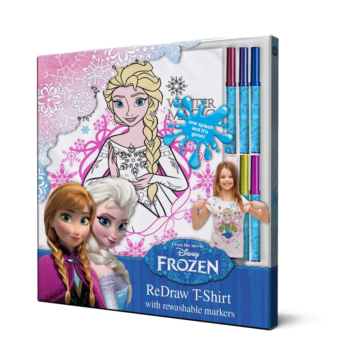 Disney Футболка с фломастерами для раскрашивания возраст 3 года/рост 98 смFRZ001-s3 Disney Футболка с фломастерами для раскрашивания возраст 3 года/рост 98 смFRZ001-s3Творческий набор Раскрась футболку – одежда с уникальным дизайном каждый день! В комплект входят: футболка из 100% хлопка с нанесенным изображением, 5 стирающихся маркеров, пульверизатор. Как это работает? 1. Достаньте футболку и магические маркеры из упаковки. 2. Разукрасьте футболку маркерами. Не забудьте их закрыть после использования. 3. При желании изменить что-то в получившемся рисунке, просто распылите несколько капель воды на участок, потрите немного, и все вернется в исходное положение! 4. Ваша футболка с уникальным дизайном готова! Для изменения дизайна, простирайте футболку, дайте ей высохнуть, и снова приступайте к творчеству! Размер 3 (Европейский/Российский размер 98) Возраст 3 года Рост 98 см Обхват груди 56 см Обхват талии 53 см Обхват бедер 58 см