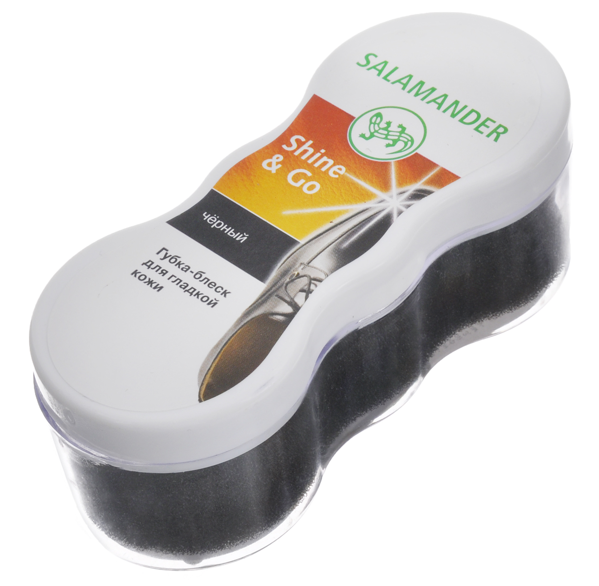 Губка для кожи Salamander Shine & Go, черная26321003050 Губка для кожи Salamander Shine & Go, черная26321003050Губка для кожи Salamander Shine & Go предназначена для быстрого ухода за всеми видами гладкой кожи. Может использоваться для обуви и аксессуаров. Мгновенно придает блеск. Великолепно освежает цвет изделий. Состав: ароматизатор 30%. Товар сертифицирован.