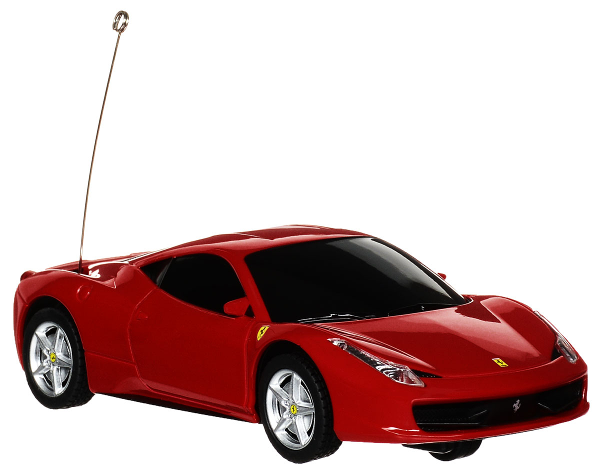 Rastar Радиоуправляемая модель Ferrari 458 Italia цвет красный масштаб 1:3260500 Rastar Радиоуправляемая модель Ferrari 458 Italia цвет красный масштаб 1:3260500Радиоуправляемая модель Rastar Ferrari 458 Italia станет отличным подарком любому мальчику! Все дети хотят иметь в наборе своих игрушек ослепительные, невероятные и модные автомобили на радиоуправлении. Тем более, если это автомобиль известной марки с проработкой всех деталей, удивляющий приятным качеством и видом. Одной из таких моделей является автомобиль на радиоуправлении Rastar Ferrari 458 Italia. Это точная копия настоящего авто в масштабе 1:32. Авто обладает неповторимым провокационным стилем и спортивным характером. Потрясающая маневренность, динамика и покладистость - отличительные качества этой модели. Возможные движения: вперед, назад, вправо, влево, остановка. При движении загораются фары и стоп-сигналы. Пульт управления работает на частоте 27 MHz. Для работы машины необходимо купить 2 батарейки типа АА (не входят в комплект). Для работы пульта управления необходимо купить 2 батарейки типа АА (не входят в комплект).