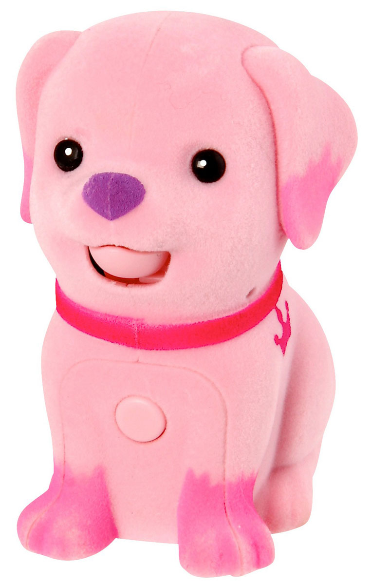 Moose Интерактивная игрушка Щенок цвет розовыйpink_dog/ast28152 (28156, 28157, 28158, 28159, 28160, 28161) Moose Интерактивная игрушка Щенок цвет розовыйpink_dog/ast28152 (28156, 28157, 28158, 28159, 28160, 28161)Интерактивная игрушка Moose Щенок без сомнения заинтригует детей, которые очень любят животных. Игрушка выполнена из прочных материалов, обладает интересным окрасом и особенным характером. На груди у щенка находится управляющая кнопка, если на нее нажать и удерживать, то песик воспроизведет все, что услышит. Если нажать кнопку и отпустить, то собачка будет гавкать в ответ, а если ваш малыш погладит спинку щенка, то он радостно залает. Выключатель находится на брюшке. Для работы необходимы 2 батарейки типа АА(в комплект не входят).