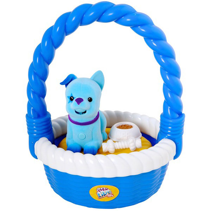 Moose Голубой щенок Little Live Pets в корзинке28162/ast28153 (28162, 28163) Moose Голубой щенок Little Live Pets в корзинке28162/ast28153 (28162, 28163)В этом году компания Moose существенно дополняет свою линейку Little Live Pets. К уже полюбившимся всем бабочкам и птичкам добавляются новые персонажи. Среди новых интерактивных питомцев – кошки, собачки и утенок. Все новые животные обладают интересным окрасом и особенным характером. Питомцы издают звуки присущие их виду. Они умеют запоминать и воспроизводить чужие фразы и звуки. Кроме того они реагируют не прикосновения. @# Помимо щенка в комплект входят корзинка, миска и косточка.@# Для работы необходимы две батарейки типа АА. В комлпекте тестовые батарейки, которые рекомендуется заменить на обычные.@# Рекомендуется для детей в возрасте от 5 лет.