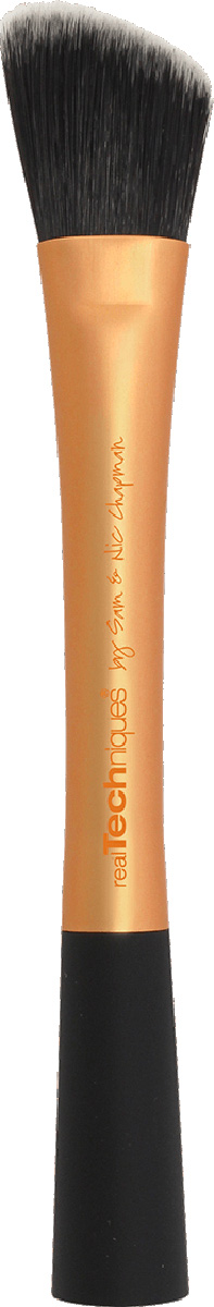 Real Techniques Foundation Brush Кисть для тональной основыRT1402 Real Techniques Foundation Brush Кисть для тональной основыRT1402Real Techniques Foundation brush- Кисть для пудры Диагональный срез ворса позволит выполнить ровное покрытие и добиться идеального результата, сравнимого с использованием airbrush. Пиксельная точность макияжа будет обеспечена даже при плохом освещении. Ультра-мягкая синтетическая щетина имеет ручной срез. Удлиненная алюминиевая ручка кисти легка и максимально удобна в работе. Кисть символизирует бережное отношение к животным. Материал: искусственный ворс - таклон ручной набивки и стрижки (не вызывают аллергии, гигиеничен, легко моется, быстро сохнет). Плоский прорезиненный кончик дает возможность поставить кисть вертикально. Общая длина - 16 см, ворс - 3 см.