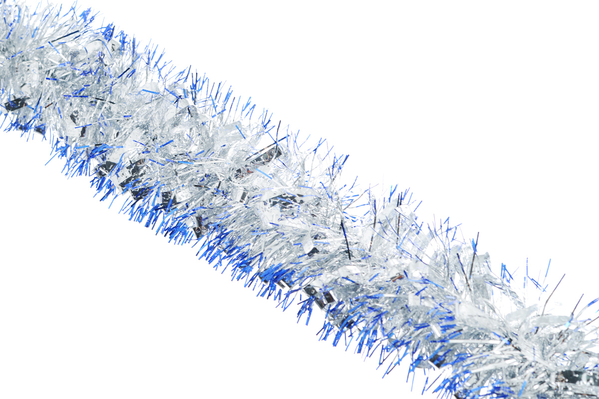 Мишура новогодняя "Sima-land", цвет: синий, серебристый, диаметр 8 см, длина 200 см. 702579