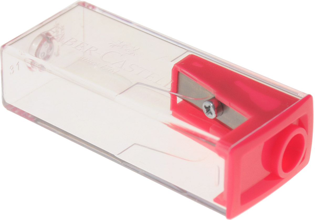 Faber-Castell Точилка с контейнером цвет розовый263222_розовый Faber-Castell Точилка с контейнером цвет розовый263222_розовыйТочилка Faber-Castell предназначена для затачивания карандашей диаметром 8 мм. Прозрачный контейнер позволяет определить уровень заполнения и вовремя произвести очистку. Острые стальные лезвия обеспечивают высококачественную и точную заточку деревянных карандашей.