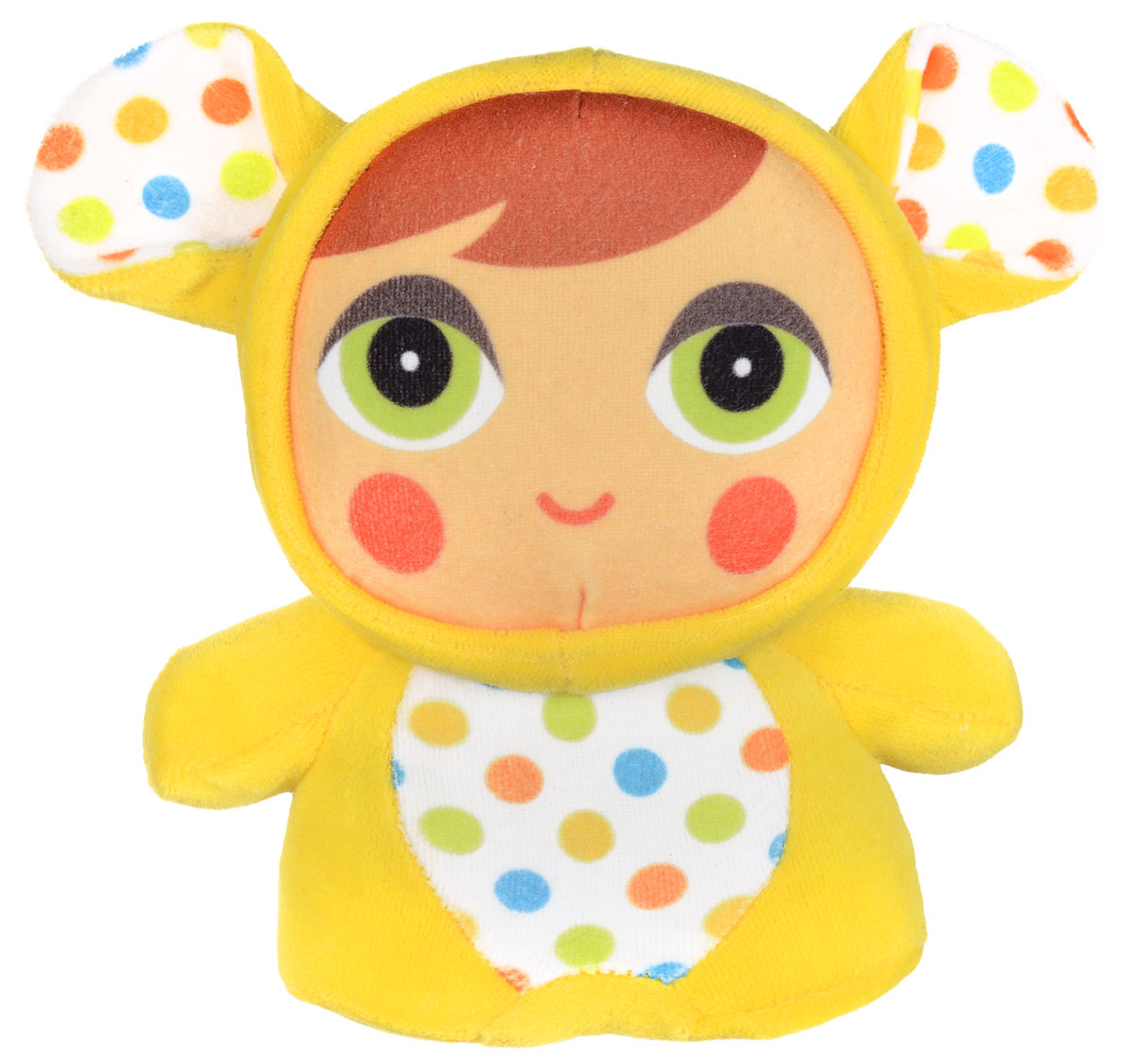 Mommy Love Развивающая игрушка Глазки в глазки цвет желтыйCHL0\M3_желтый Mommy Love Развивающая игрушка Глазки в глазки цвет желтыйCHL0\M3_желтыйРазвивающая игрушка Mommy Love Глазки в глазки - это маленький человечек в костюме зверушки. Благодаря большим глазам игрушки достигается эффект глаза в глаза, который ускоряет социализацию ребенка. Шуршащие ушки и встроенная погремушка развивают слух, приятный на ощупь материал, специальная форма игрушки и подобранная цветовая гамма удовлетворяют потребности ребенка в телесно-кинестетических, визуальных и вербальных контактах, самых важных до 3-х лет.