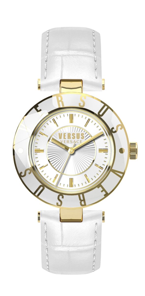 Часы женские наручные Versus Versace, цвет: белый, золотистый. SP81SP8150015 Часы женские наручные Versus Versace, цвет: белый, золотистый. SP81SP8150015Оригинальные женские часы Versus Versace выполнены из нержавеющей стали, натуральной кожи и минерального стекла. Изделие дополнено символикой бренда и ремешком из натуральной кожи с тиснением под рептилию. Корпус часов выполнен из нержавеющей стали, дополнен минеральным стеклом и имеет степень влагозащиты равную 3 atm. Ремешок дополнен практичной пряжкой, которая позволит моментально снимать и одевать часы без лишних усилий. Часы поставляются в фирменной упаковке. Часы Versus Versace подчеркнут изящность женской руки и отменное чувство стиля у их обладательницы.