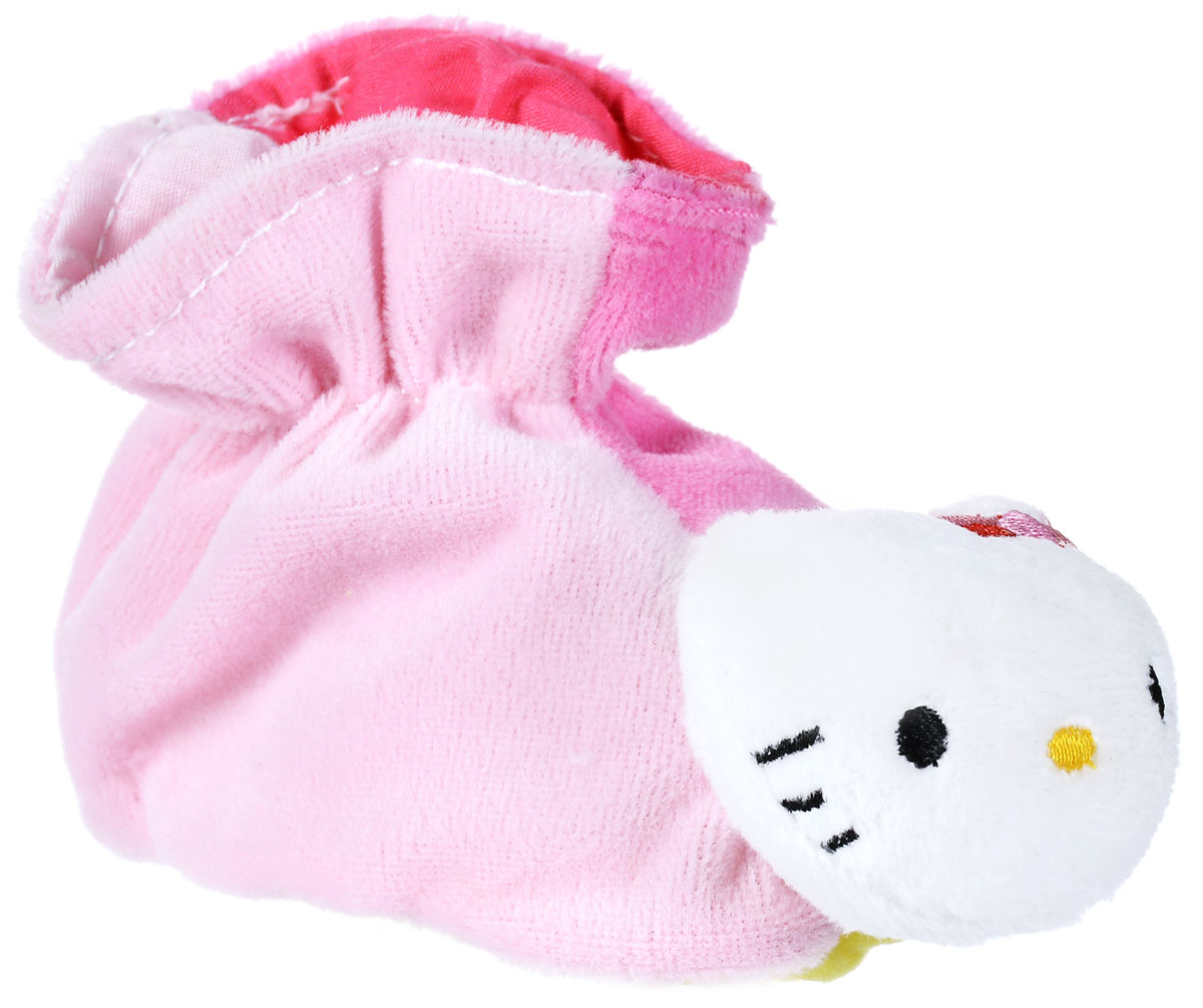 Hello Kitty Игрушка-погремушка Тапочки цвет розовый4014804_розовый_розовый Hello Kitty Игрушка-погремушка Тапочки цвет розовый4014804_розовый_розовыйИгрушка-погремушка Hello Kitty Тапочки - милая погремушка, выполненная в стиле Hello Kitty, которая обязательно понравится малышке. Ребенок будет с удовольствием рассматривать свою первую и очень забавную игрушку. Погремушка изготовлена из мягкой, приятной на ощупь ткани в виде забавных тапочек. Носы тапочек выполнены в виде головки котенка Hello Kitty. Длина тапочка 12 см.