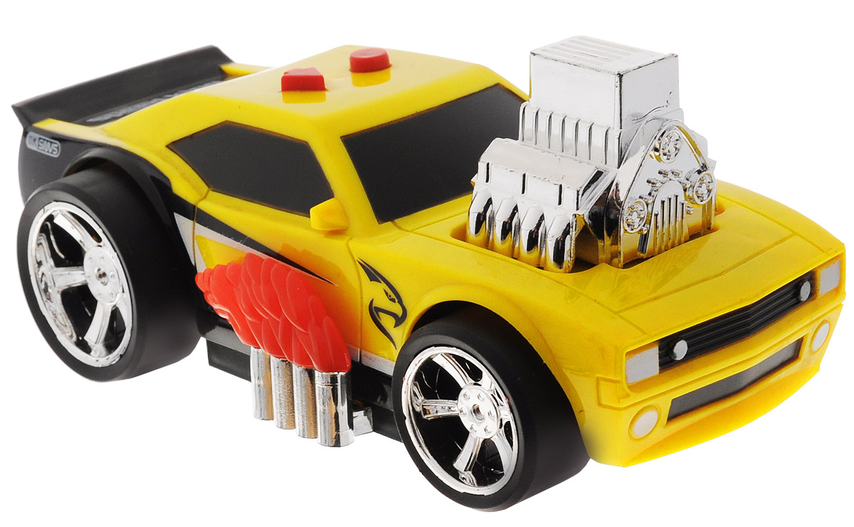 Big Motors Машина тюнингованная Speed KingLD-2018B Big Motors Машина тюнингованная Speed KingLD-2018BМашина тюнингованная Speed King со звуковыми и световыми эффектами привлечет внимание вашего малыша и не позволит ему скучать. Великолепная модель тюнингованного гоночного авто, с языками пламени по бокам и блестящим мотором на капоте. Машинка оснащена звуковыми и световыми эффектами, при нажатии на кнопки, машинка издает звуки настоящего гоночного автомобиля. Реалистичная модель тюнингованной машинки для детей дополнит автопарк вашего малыша, подойдет для игр дома и на природе. Для работы необходимо 2 батарейки типа АА (комплектуется демонстрационными).