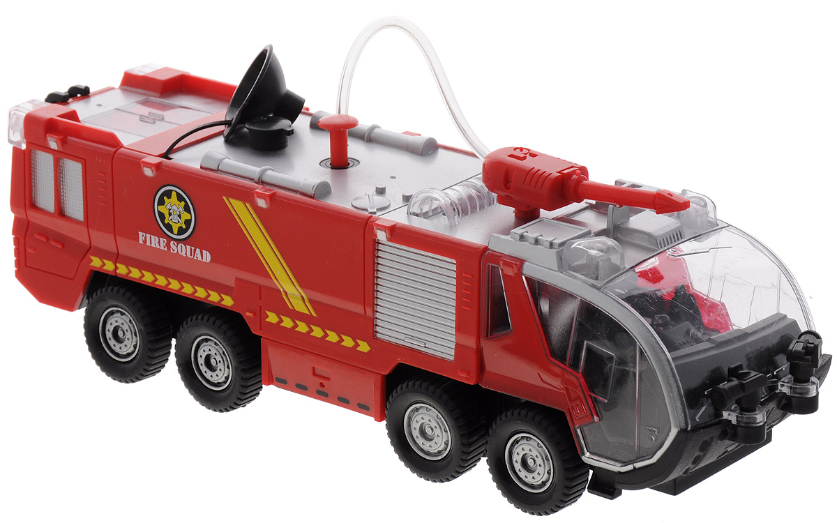 Big Motors Игрушка Пожарная машина с брандспойтомSY733 Big Motors Игрушка Пожарная машина с брандспойтомSY733Пожарная машина со звуковыми и световыми эффектами привлечет внимание вашего малыша и не позволит ему скучать. При нажатии на кнопку на крыше слышны звуки настоящей пожарной машины. У модели вращается брандспойт, двигается с механизмом удар-разворот, брызгается водой с помощью ручного насоса. Реалистичная модель машинки для детей дополнит автопарк вашего малыша, подойдет для игр дома и на природе. Для работы необходимо 3 батарейки типа АА (в комплект не входят).