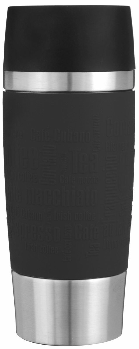 Термокружка Emsa Travel Mug, цвет: черный, стальной, 0,36 л513361 Термокружка Emsa Travel Mug, цвет: черный, стальной, 0,36 л513361Термокружка Emsa Travel Mug - это идеальный попутчик в дороге - не важно, по пути ли на работу, в школу или во время похода по магазинам. Вакуумная кружка на 100% герметична. Кружка имеет двустенную вакуумную колбу из нержавеющей стали, благодаря чему температура жидкости сохраняется долгое время. Кружку удобно держать благодаря покрытию Soft Touch из силикона. Изделие открывается нажатием кнопки. Пробка разбирается и превосходно моется. Дно кружки выполнено из силикона, что препятствует скольжению. Диаметр кружки по верхнему краю: 8 см. Диаметр дна кружки: 6,5 см. Высота кружки: 20,5 см. Сохранение холодной температуры: 8 ч. Сохранение горячей температуры: 4 ч.