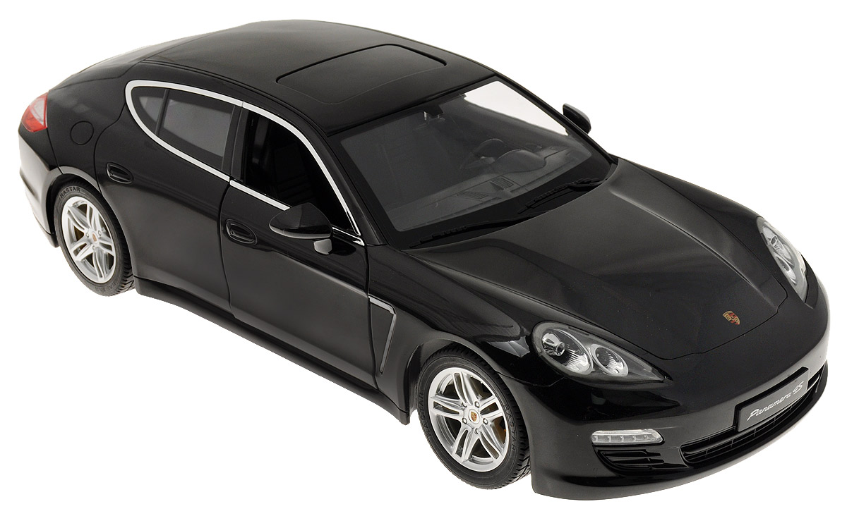 Rastar Радиоуправляемая модель Porsche Panamera цвет черный52400 Rastar Радиоуправляемая модель Porsche Panamera цвет черный52400Радиоуправляемая модель Rastar Porsche Panamera станет отличным подарком любому мальчику! Все дети хотят иметь в наборе своих игрушек ослепительные, невероятные и крутые автомобили на радиоуправлении. Тем более, если это автомобиль известной марки с проработкой всех деталей, удивляющий приятным качеством и видом. Одной из таких моделей является автомобиль на радиоуправлении Rastar Porsche Panamera. Это точная копия настоящего авто в масштабе 1:10. Передние двери машины открываются. Возможные движения: вперед, назад, вправо, влево, остановка. Имеются световые эффекты. Пульт управления работает на частоте 27 MHz. Игрушка работает на сменном аккумуляторе (входит в комплект). Для работы пульта управления необходима 1 батарейка 9V (6F22) (не входит в комплект).