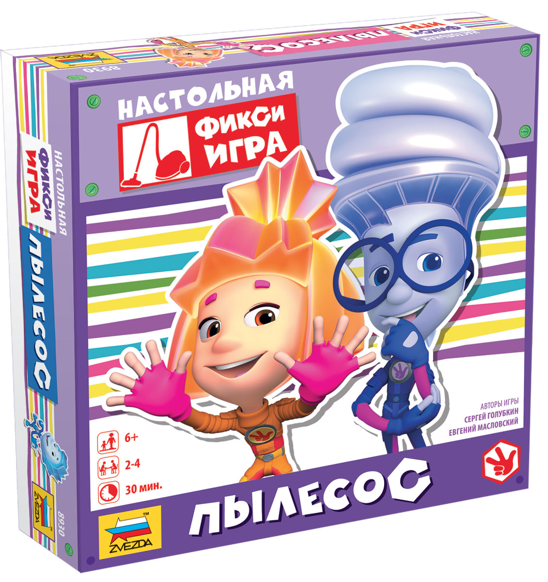 Звезда Настольная игра Фиксики Пылесос8930 Звезда Настольная игра Фиксики Пылесос8930Настольная игра Фиксики Пылесос по мотивам любимого мультсериала. В компании с Симкой, Ноликом, Шпулей и Игреком вы классно проведете время и научитесь действовать в команде. Игрокам предстоит почувствовать себя Фиксиками, проникнуть внутрь пылесоса, пройти по сложному лабиринту, найти причину поломки и починить пылесос изнутри. Обойдите назойливых Жучек, найдите ключи и, починив пылесос, крикните «Тыдыщ!». Удачной игры!