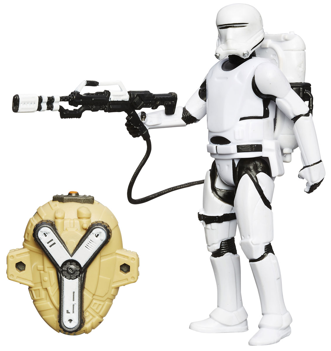 Star Wars Фигурка First Order FlametrooperB3963EU4_B3969 Star Wars Фигурка First Order FlametrooperB3963EU4_B3969Фигурка Flametrooper создана в виде героя всеми любимой фантастической саги Звездные Войны Штурмовика. Фигурка из пластика проработана до мельчайших деталей и является точной копией своего прототипа в уменьшенном размере. Конечности фигурки подвижны: поворачивается голова, сгибаются ноги и руки. Все это сделает игру реалистичной и разнообразной. Герой Flametrooper - специализированный штурмовик первого порядка, оружие которого способно превратить любое поле боя в адское пламя. Такая фигурка непременно понравится поклоннику Звездных войн и станет замечательным украшением любой коллекции. В наборе: фигурка и снаряжение.