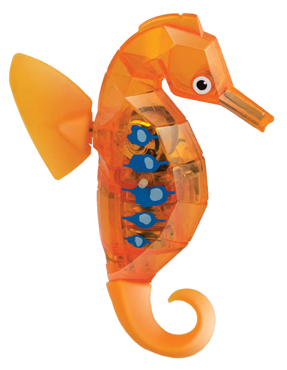Hexbug Микро-робот Морской конек цвет оранжевый460-4088 Hexbug Микро-робот Морской конек цвет оранжевый460-4088Hexbug Seahorse (Морской конек) - это новинка в линейке Aquabot. Микро-робот Морской конек плавает в толще воды, время от времени погружается глубже и всплывает к поверхности, светится встроенным светодиодом. Через пять минут засыпает и уходит в сон, для продолжения игры нужно постучать по аквариуму или вынуть игрушку из воды и погрузить снова. Умная технология, воплощенная в микророботах Hexbug, позволяет без проблем содержать водных обитателей у себя дома или в офисе, украсив комнату или сделав детскую игру еще более занимательной. Подарите другу оригинального микроробота или познакомьте своего ребенка с животным миром тропических морей: морской конек понравится всем. Просто опустите своего питомца в воду, и он моментально задвигает своими плавничками, а спустя пять минут самостоятельно остановится, и оживет от стука по стенке аквариума. Забавный микроробот работает от двух батареек AG-13, которые входят в комплект.
