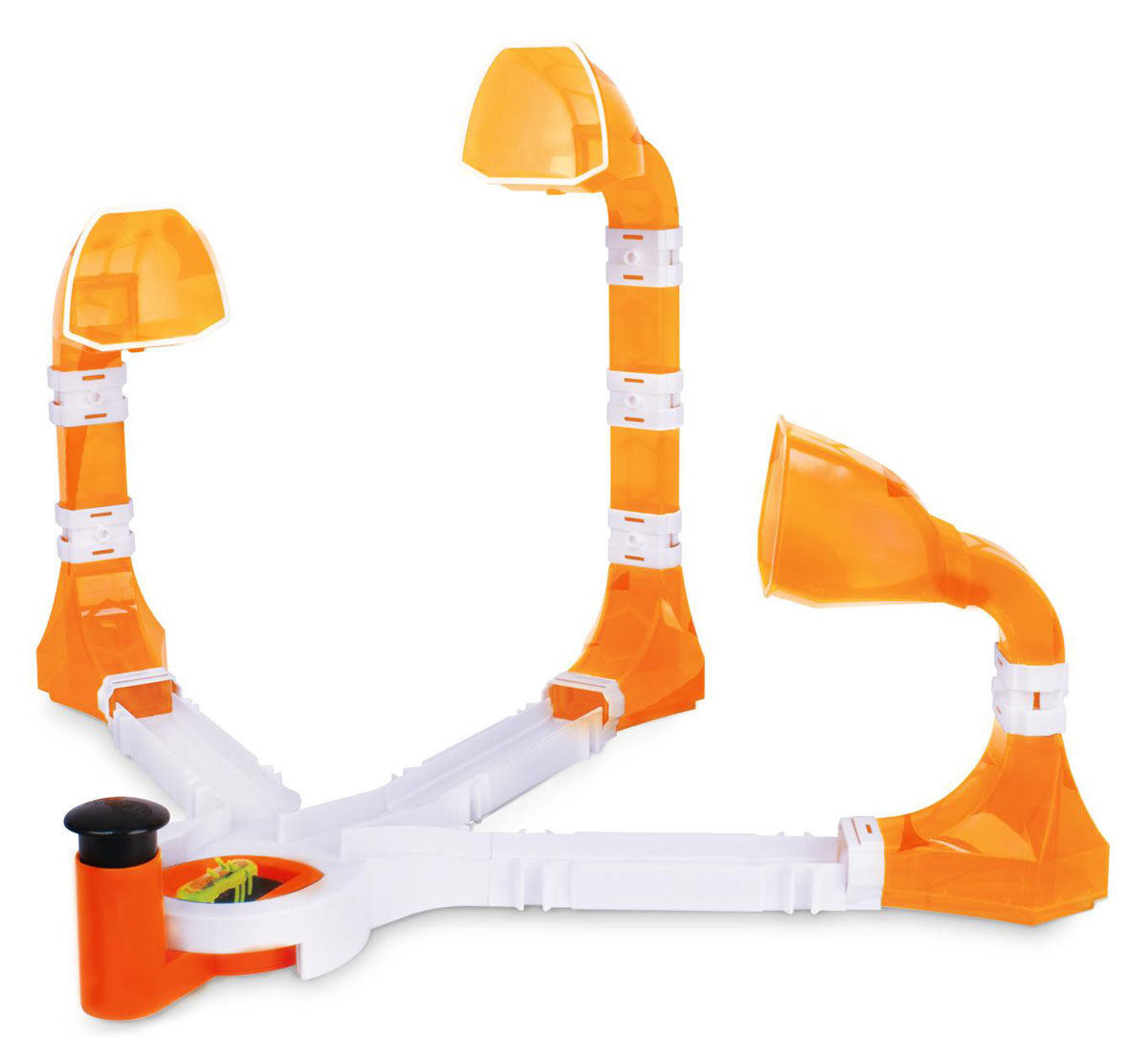 Hexbug Игровой набор с микро-роботами Нано V2 Ланчпад Neon477-4233 Hexbug Игровой набор с микро-роботами Нано V2 Ланчпад Neon477-4233Игровой набор с микро-роботами Hexbug Nano V2 Launchpad - это новинка в линейке наборов для микро-роботов Nano V2. Главной особенностью набора является катапульта и 3 корзины для ловли микро-робота. Теперь, можно не только наблюдать за тем, как микро-робот исследует лабиринт, но и активно участвовать в его судьбе. Игровой набор содержит 22 элемента для сборки площадки для запуска мини-роботов. Также в комплект входит микро-робот Hexbug. Площадка имеет 3 мишени, высоту которых вы можете регулировать самостоятельно. База катапульты вращается, что позволяет прицеливаться и менять направление выстрела. Дождитесь, когда микро-робот зайдет на катапульту и отправьте его в полет в сторону одной из корзин. Роботы, попавшие в корзины, тут же возвращаются на площадку. Данный набор так же позволит устроить небольшой турнир, где победитель наберет больше всего очков за попадания микро-роботом в корзины. Набор совместим с другими игровыми наборами Hexbug Nano V2. Яркий...