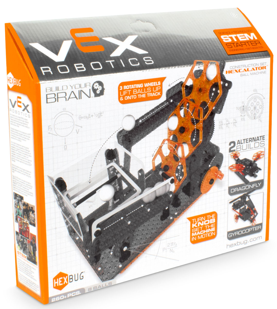 Hexbug Конструктор Vex Hexcalator Ball Machine406-4206 Hexbug Конструктор Vex Hexcalator Ball Machine406-4206Компания Innovation First, известная созданием конструкторов для соревнований VEX Competition, решила адаптировать свои идеи для каждого ребенка. Поэтому они запустили серию VEX Hexbug. Это небольшие конструкторы для создания несложных действующих механизмов. Hexbug Vex Hexcalator один из них. Этот набор состоит из 260 элементов. Используя эти элементы ребенок сможет собрать сложный механизм, который будет способен доставлять маленькие шарики на определенную высоту с помощью шестигранных площадок. И это еще не все! Ребенок может проявить свою фантазию, и сделать несколько модификаций или, при наличии других наборов, собрать большой конвейер. При желании, можно отдельно приобрести электродвигатели, и автоматизировать весь механизм. Эти наборы будут интересны не только детям, но и их родителям. С помощью этих конструкторов, они смогут познакомить детей с миром механики в игровой форме.