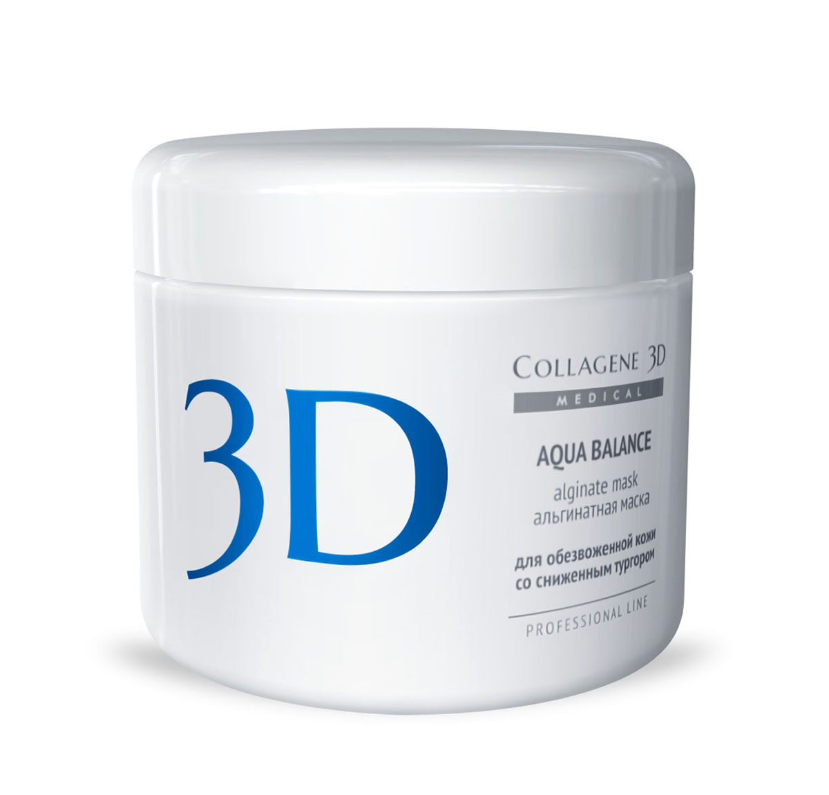 Medical Collagene 3D Альгинатная маска для лица и тела Aqua Balance, 200 г22020 Medical Collagene 3D Альгинатная маска для лица и тела Aqua Balance, 200 г22020Высокоэффективная, пластифицирующая маска на основе лучшего натурального сырья. Гиалуроновая кислота которая является активным компонентом маски, способствует нормализации водного баланса, заполняя морщины изнутри.