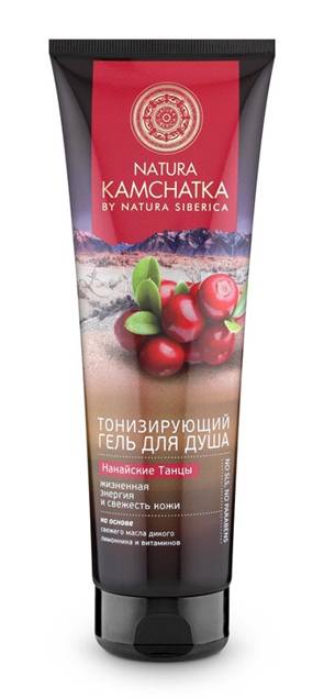 Natura Siberica Kamchatka Гель для душа Нанайские танцы, 250 мл086-9-34851 Natura Siberica Kamchatka Гель для душа Нанайские танцы, 250 мл086-9-34851Natura Kamchatka Гель для душа Нанайские танцы, 250мл.Поднимите себе настроение вместе с тонизирующим гелем для душа. Он бережно очищает, интенсивно увлажняет и великолепно тонизирует кожу, оставляя ощущение мягкости и комфорта. Свежее масло дикого нанайского лимонника эффективно увлажняет кожу, восстанавливает упругость и эластичность, усиливает защитные функции кожи. Витамины А и Е, необходимые для красоты и здоровья кожи интенсивно питают, ускоряют регенерацию клеток, придавая коже невероятную мягкость и бархатистость. Витамин F избавляет от сухости, обеспечивая коже необходимый уровень увлажнения. Особенности состава: На основе свежего масла дикого лимонника и витаминов: (*) - органические ингредиенты (WH) - органические экстракты дикорастущих растений Сибири (PS) - производное масла сибирского кедра (HR) – производное масла алтайской облепихи Эффект от использования: жизненная энергия и свежесть кожи .