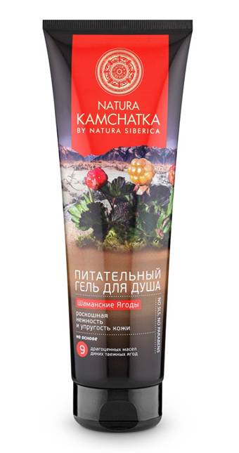 Natura Siberica Kamchatka Гель для душа Шаманские ягоды, 250 мл086-9-34868 Natura Siberica Kamchatka Гель для душа Шаманские ягоды, 250 мл086-9-34868Natura Kamchatka Гель для душа Шаманские ягоды, 250мл.Роскошный питательный гель для душа несет в себе мощный заряд витаминов и энергии диких таежных ягод.Масла семян арктической клюквы, княженики, черники и брусники насыщают кожу витаминами и превосходно улучшают ее тонус и упругость.Масла золотой облепихи и таежной морошки обогащают кожу питательными веществами, придавая ей роскошную нежность и бархатистость. Можжевельник и дальневосточный лимонник улучшают кровообращение, способствуя питанию клеток и выведению лишней жидкости. Дикая медвежья ягода активизирует обновление кожи, придавая ей яркость и сияние, выравнивает цвет кожи. Особенности состава: На основе 9 драгоценных масел диких таежных ягод :(*) - органические ингредиенты (WH) - органические экстракты дикорастущих растений Сибири (PS) - производное масла сибирского кедра (HR) – производное масла алтайской облепихи Эффект от использования: роскошная нежность и упругость кожи.